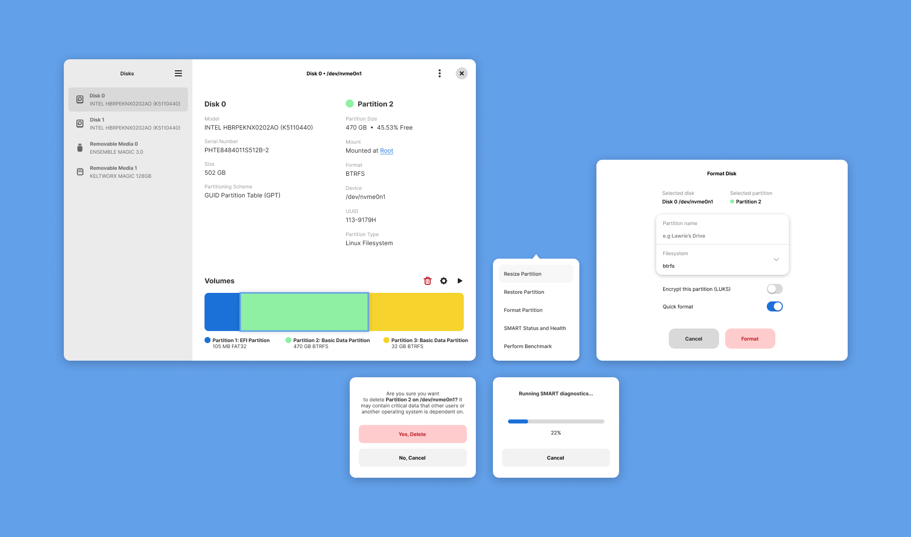 GNOME Disks Mockup